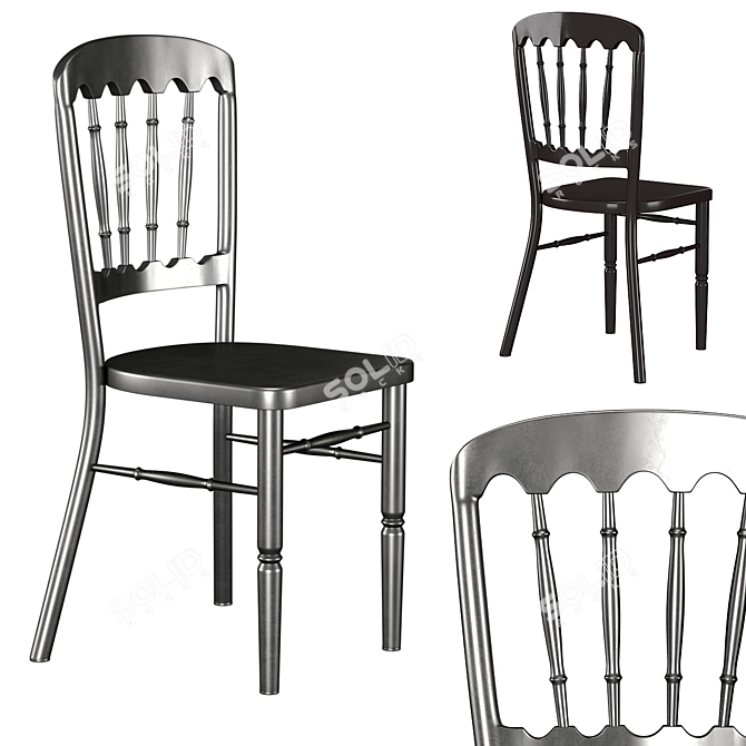 Elegant Resin Chateau Chair 3D model image 2