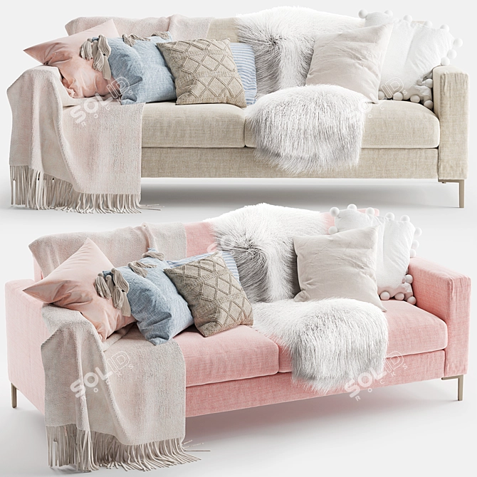 Elegant Juno 3-Seater Sofa: Stylish Comfort for Your Home 3D model image 1