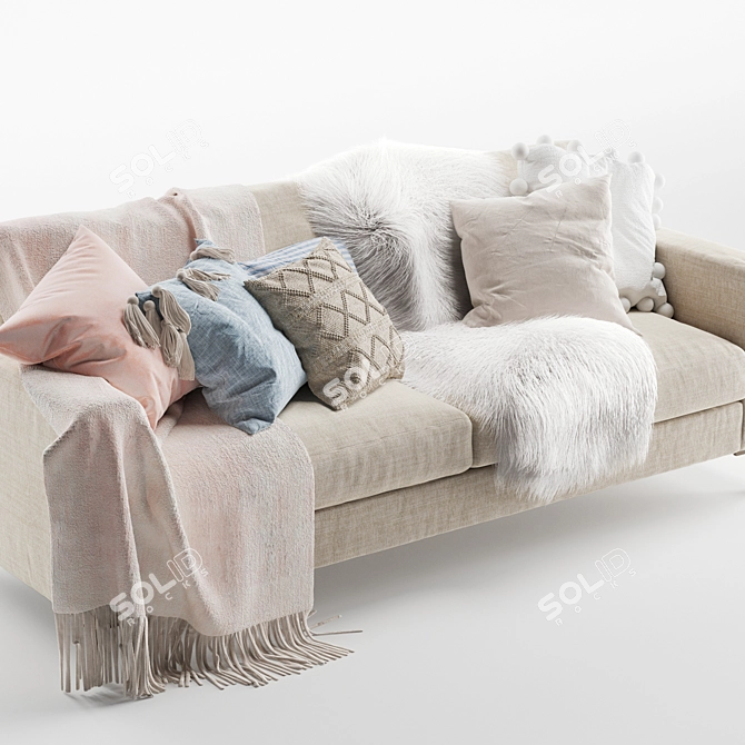 Elegant Juno 3-Seater Sofa: Stylish Comfort for Your Home 3D model image 2