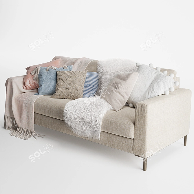 Elegant Juno 3-Seater Sofa: Stylish Comfort for Your Home 3D model image 3