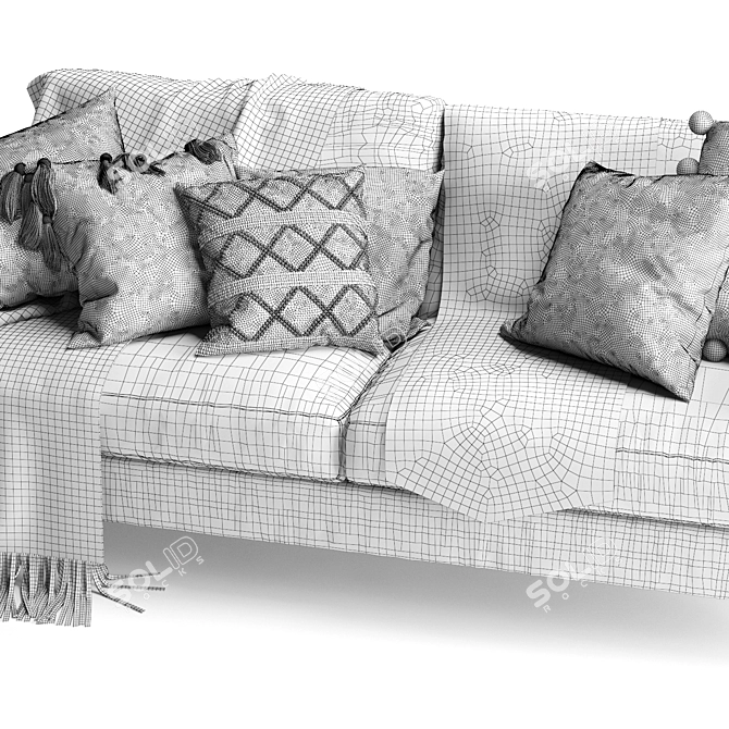 Elegant Juno 3-Seater Sofa: Stylish Comfort for Your Home 3D model image 5