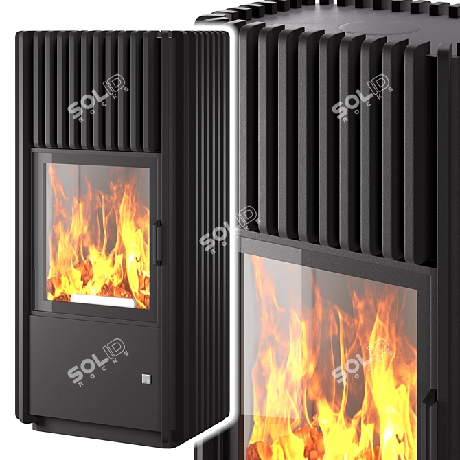 Austroflamm Ray Xtra: Stylish Cast Iron Fireplace 3D model image 1