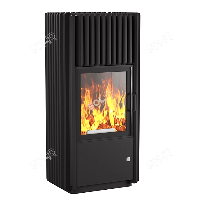 Austroflamm Ray Xtra: Stylish Cast Iron Fireplace 3D model image 2