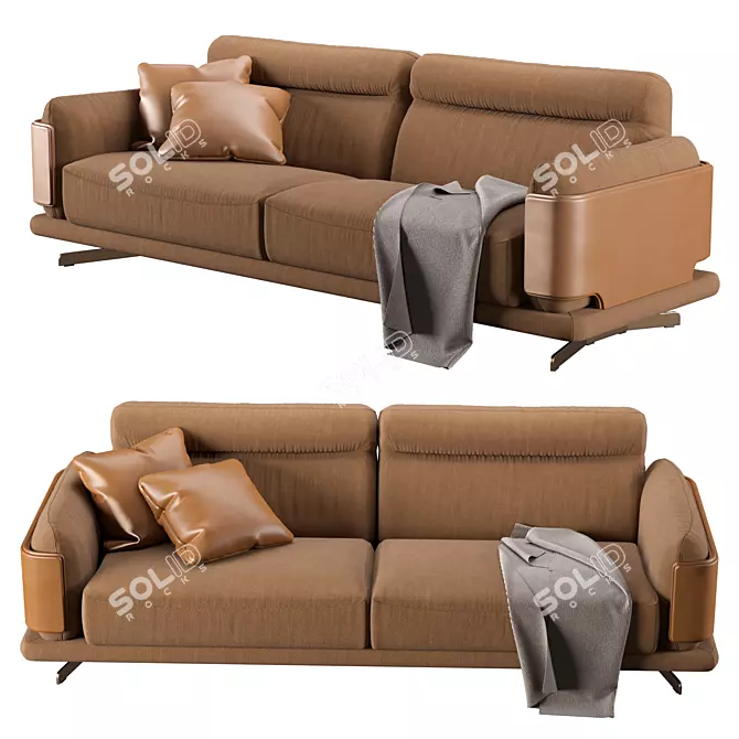 Sleek and Cozy: Ditre Italia Skin Sofa 3D model image 1