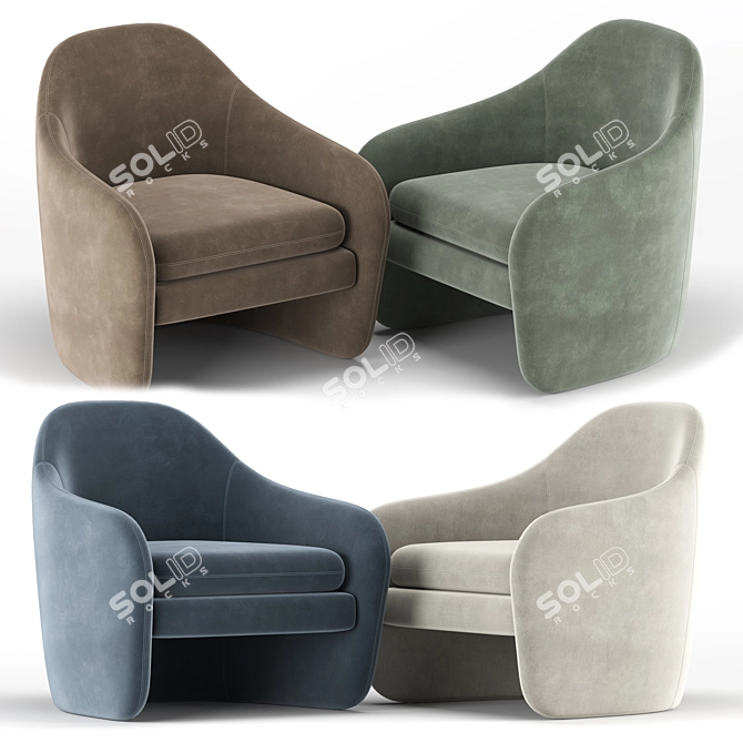 Elegant Pavia Lounge Chair 3D model image 1