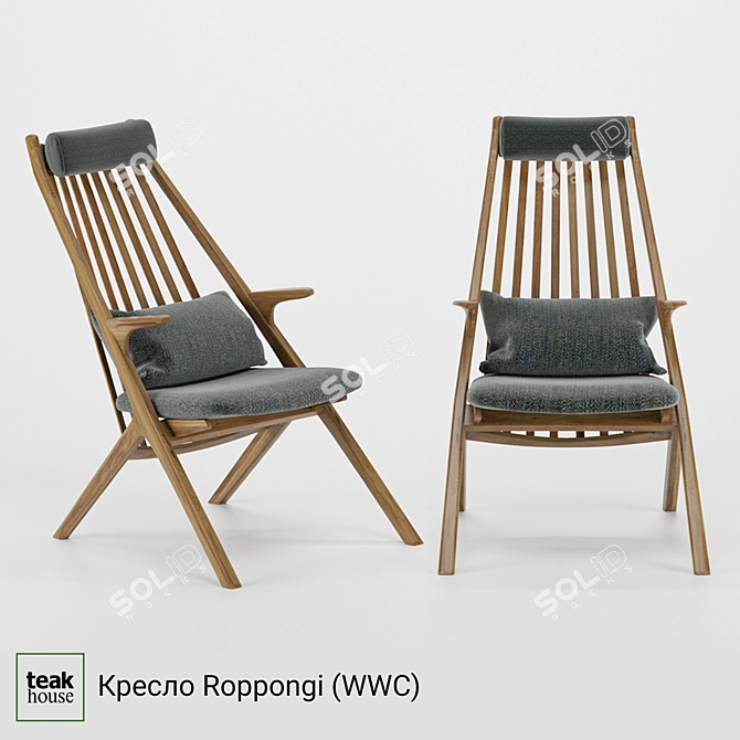 Roppongi Chair: Stylish Outdoor Seating 3D model image 1