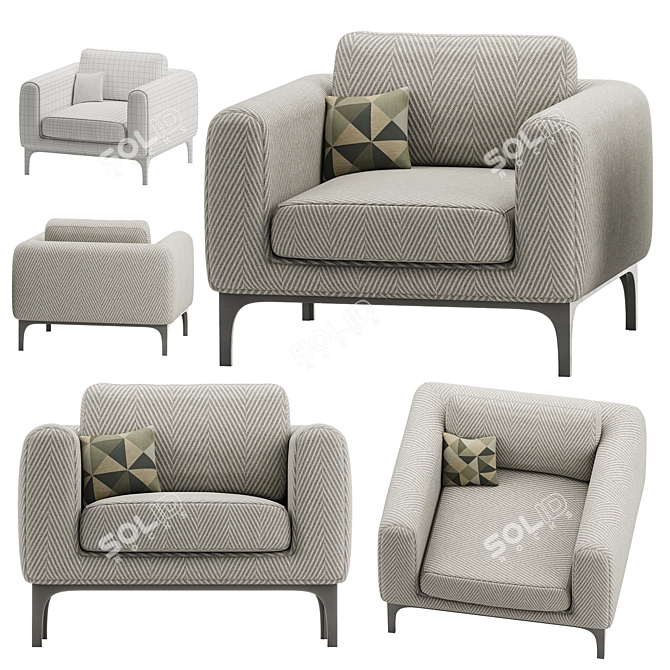 Sleek & Sophisticated Jonas Armchair 3D model image 1