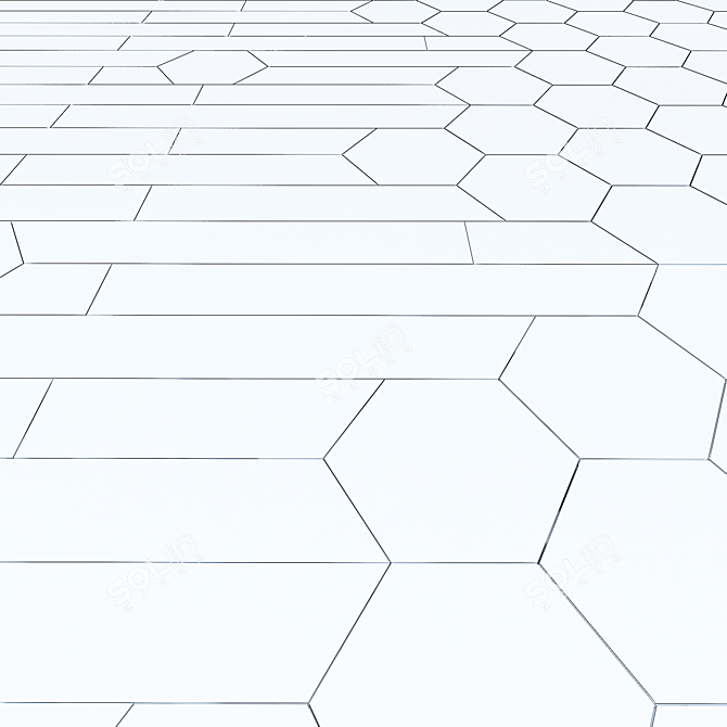 Modern Parquet Tile: Contemporary Fusion 3D model image 2