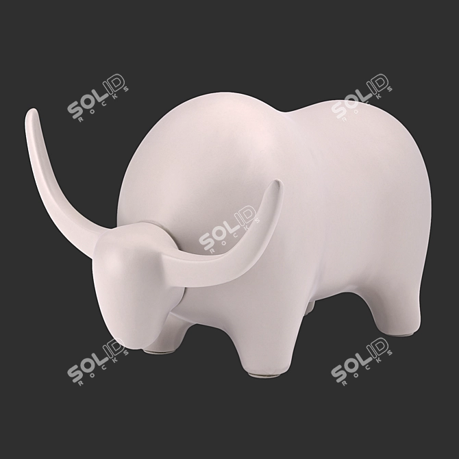 Title: Sleek White Bull Sculpture 3D model image 1