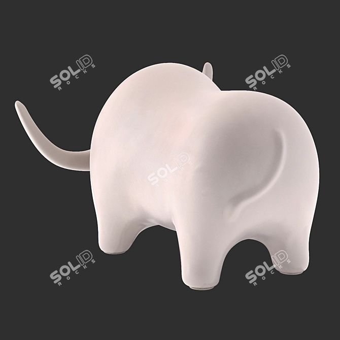 Title: Sleek White Bull Sculpture 3D model image 3