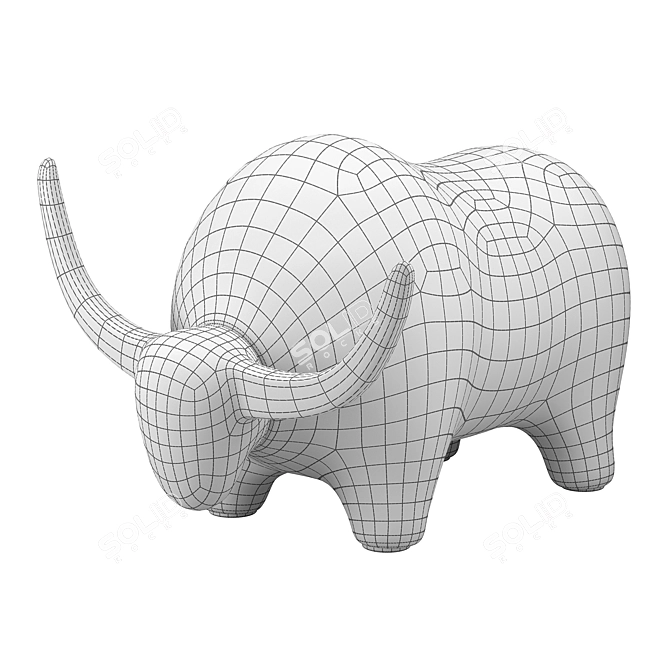 Title: Sleek White Bull Sculpture 3D model image 5