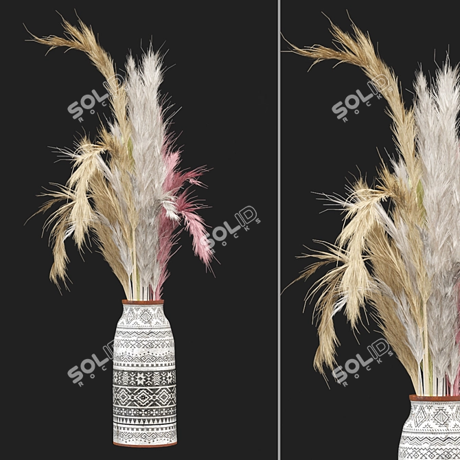 Pampas Bliss - Dried Plant Set 3D model image 3