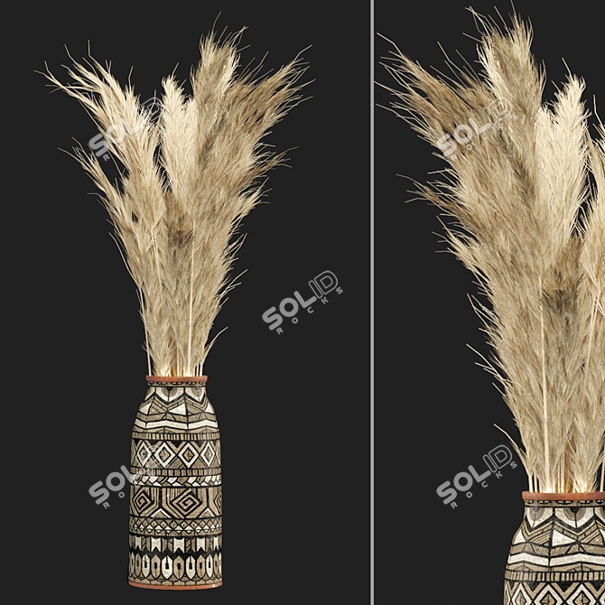 Pampas Bliss - Dried Plant Set 3D model image 4