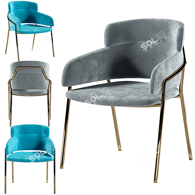 Glam Enhance Semi-Chair 3D model image 1