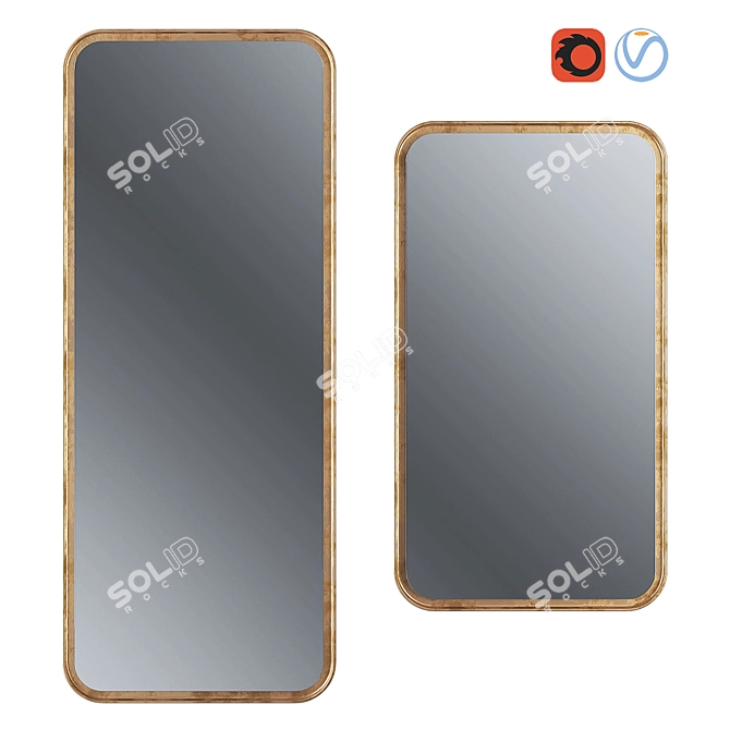 Golden Reflection: Classic Mirror 3D model image 1