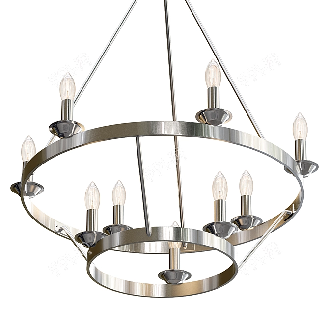 Elegant Provincial Chandelier 3D model image 1