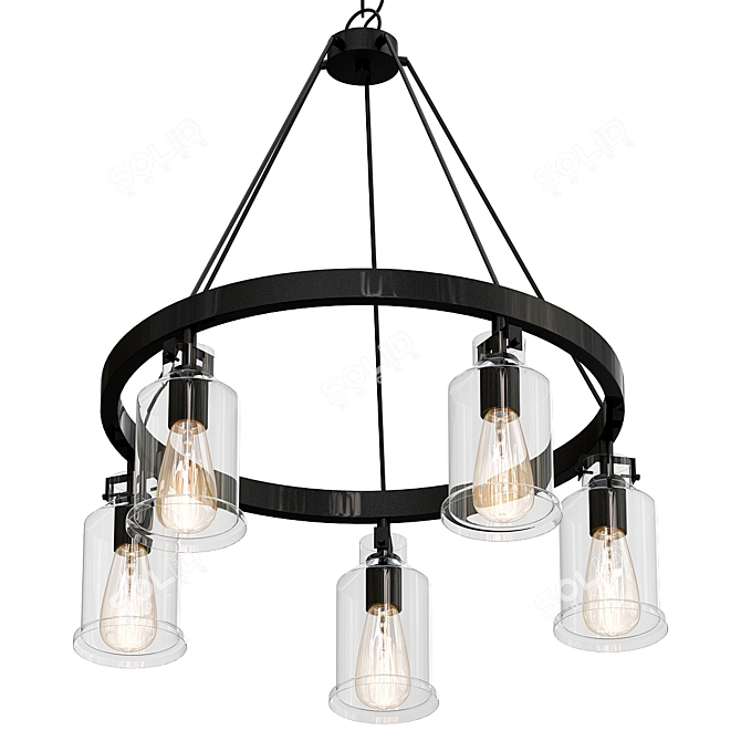 Elegant Bamboo Barnes Chandelier 3D model image 1