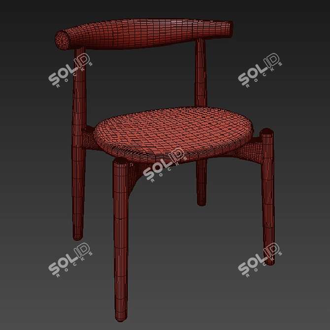 Elegant Elbow Chair Set | Max 2012 & FBX 3D model image 5