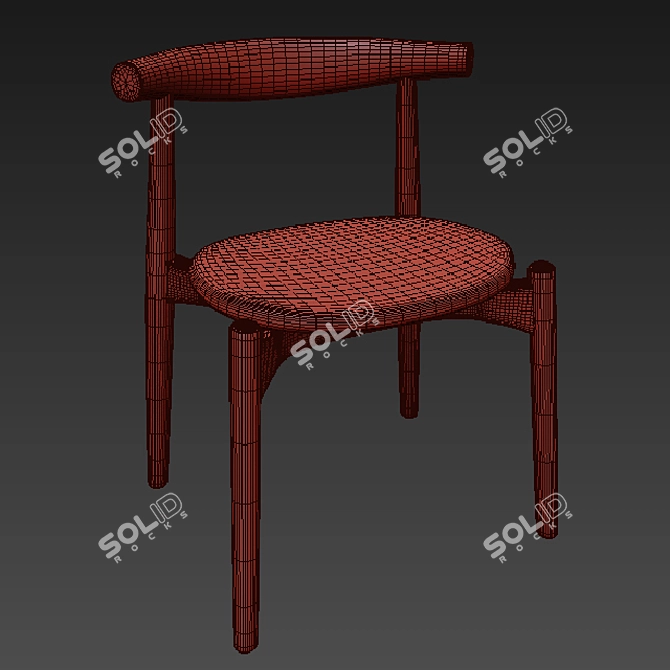 Modern Elbow Table Chair Set 3D model image 5