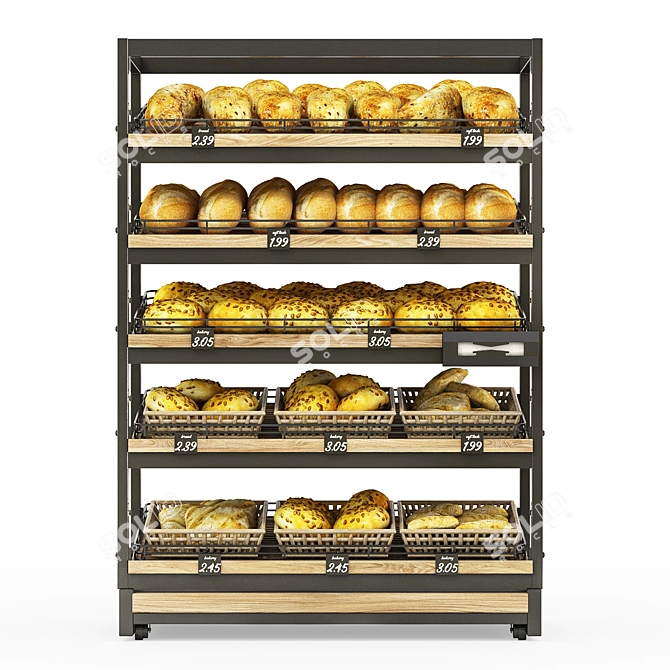 Compact Bread Rack, 800mm 3D model image 2