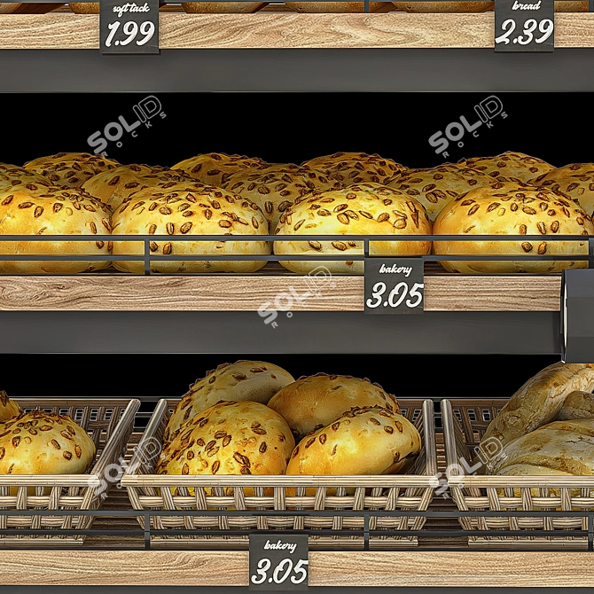 Compact Bread Rack, 800mm 3D model image 3