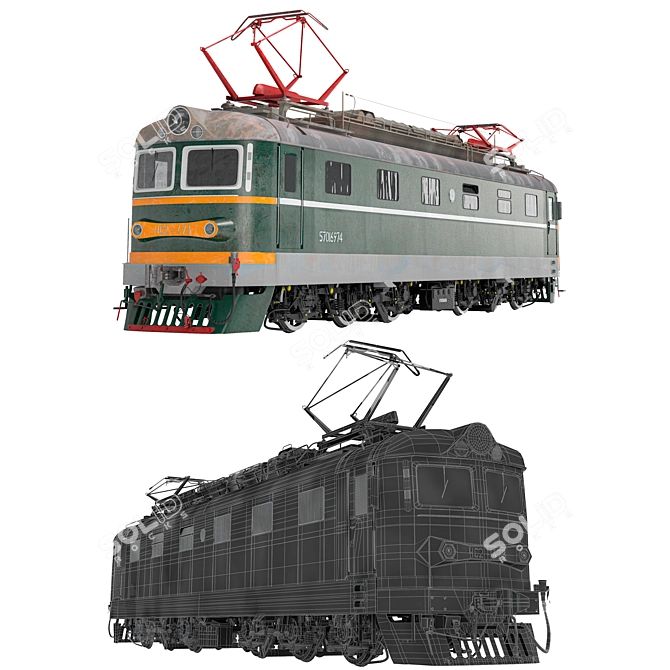 Soviet-built DC Electric Locomotive 3D model image 10