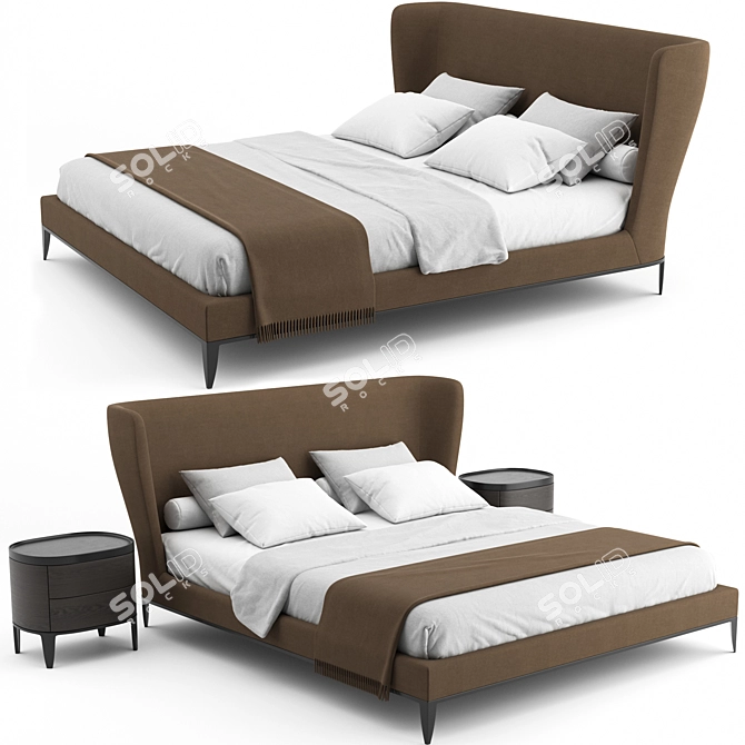 Elegant Gentleman Bed: Poliform 3D model image 1