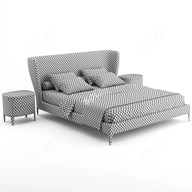 Elegant Gentleman Bed: Poliform 3D model image 2