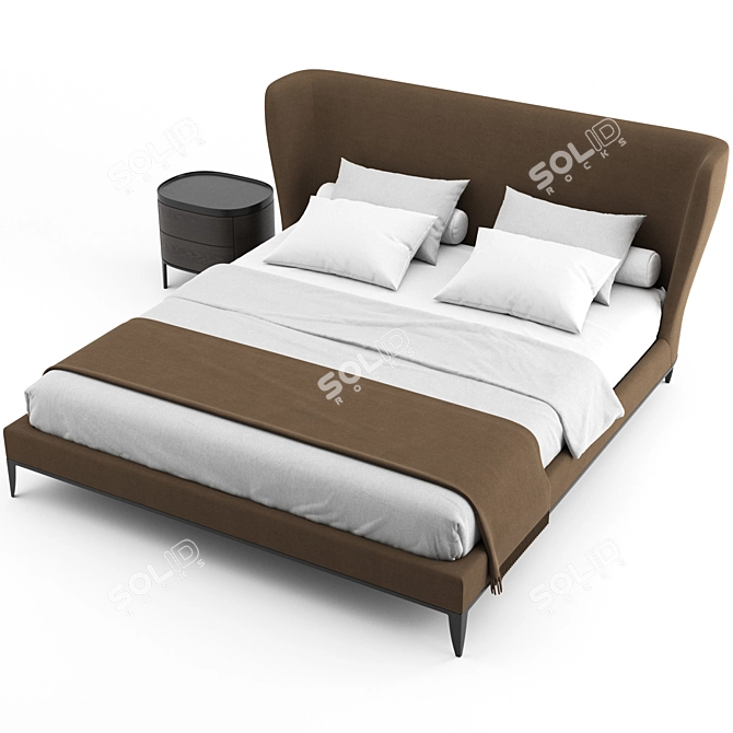 Elegant Gentleman Bed: Poliform 3D model image 5