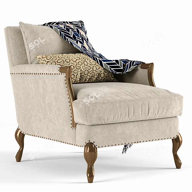 Luxury Arm-Leg Caracole Chair | Elegant and Comfortable 3D model image 1