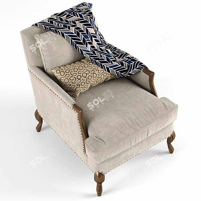 Luxury Arm-Leg Caracole Chair | Elegant and Comfortable 3D model image 4