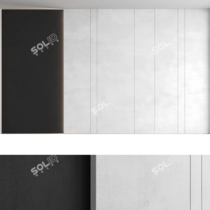 Title: Decorative Concrete Wall Panel Set 3D model image 1