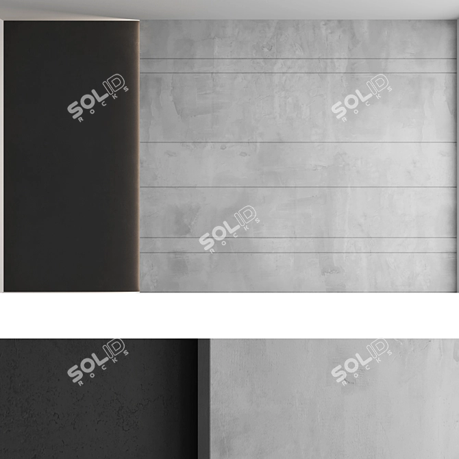 Title: Decorative Concrete Wall Panel Set 3D model image 2