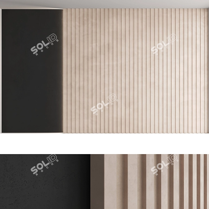 Title: Decorative Concrete Wall Panel Set 3D model image 3