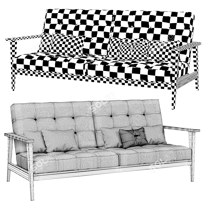 3-Piece Modular Sofa Set 3D model image 3