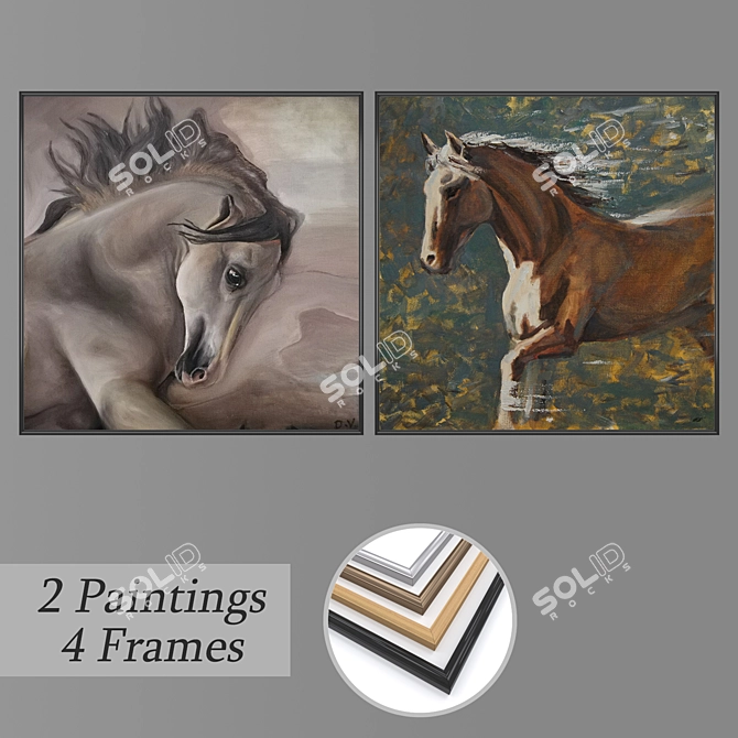 Elegant Wall Art Set 3D model image 1