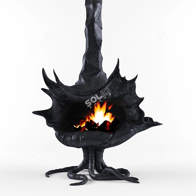 Gothic Fireplace: Tim Burton Style 3D model image 1