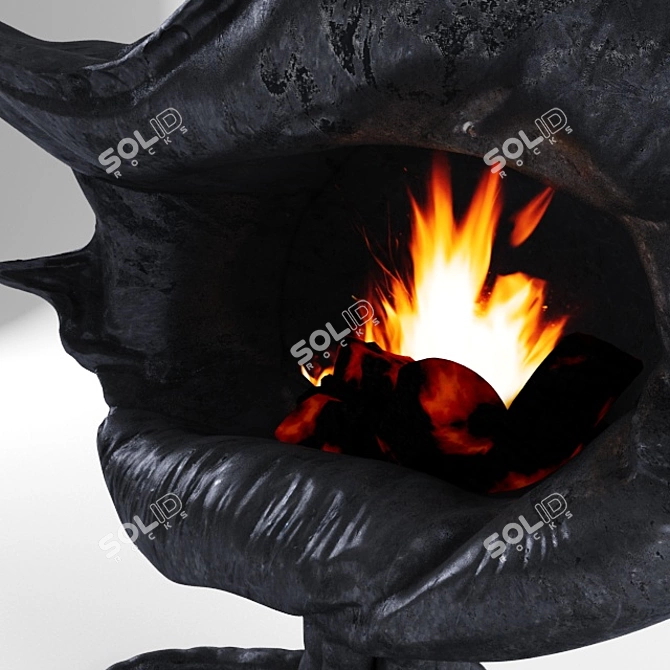 Gothic Fireplace: Tim Burton Style 3D model image 2