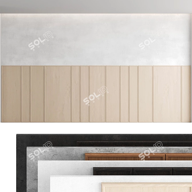 Decorative Wall Panel Set - Modern Design 3D model image 1