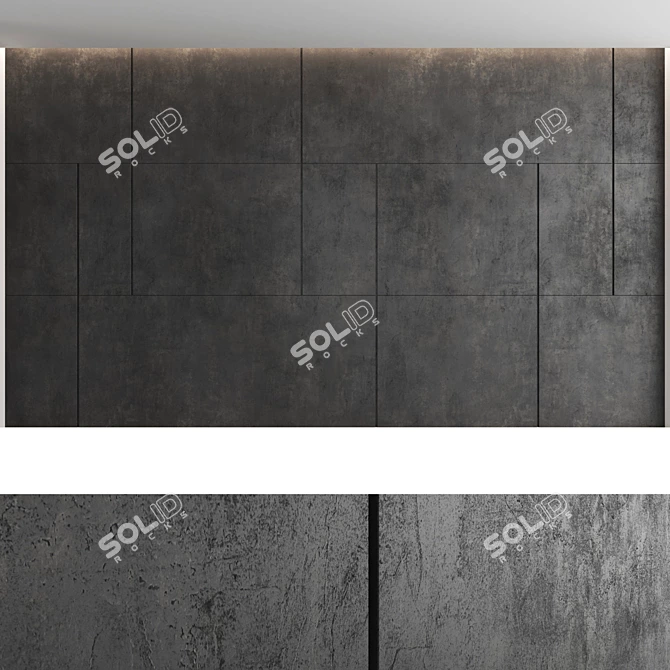 Decorative Concrete Wall Panel Set 3D model image 3