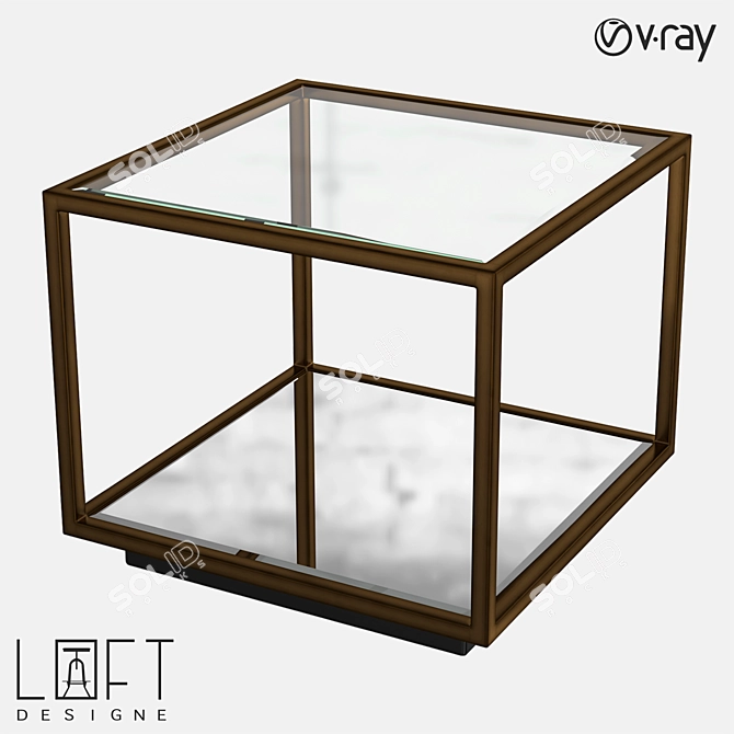 Loft Style Coffee Table 3D model image 1