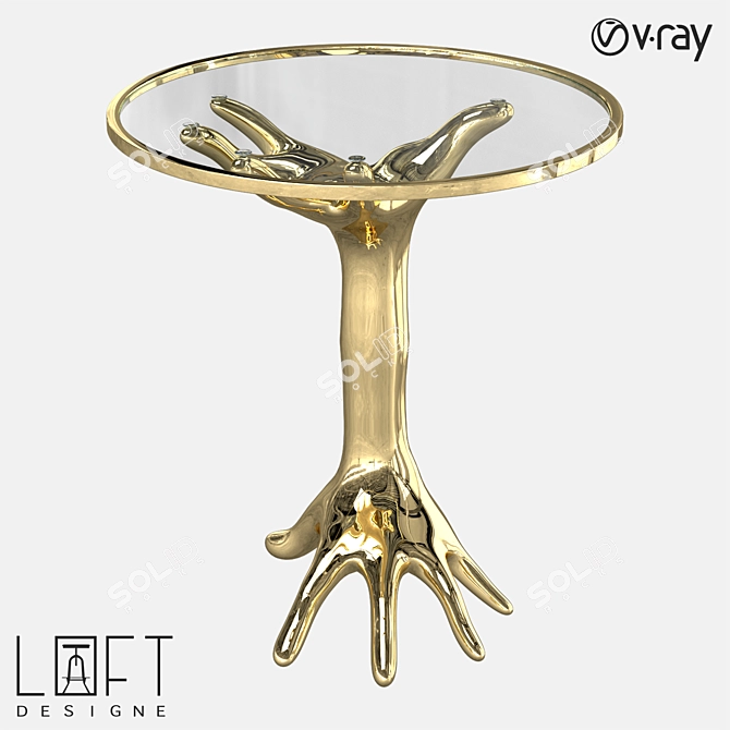 LoftDesigne 60828 Coffee Table: Stylish Metal and Glass 3D model image 1