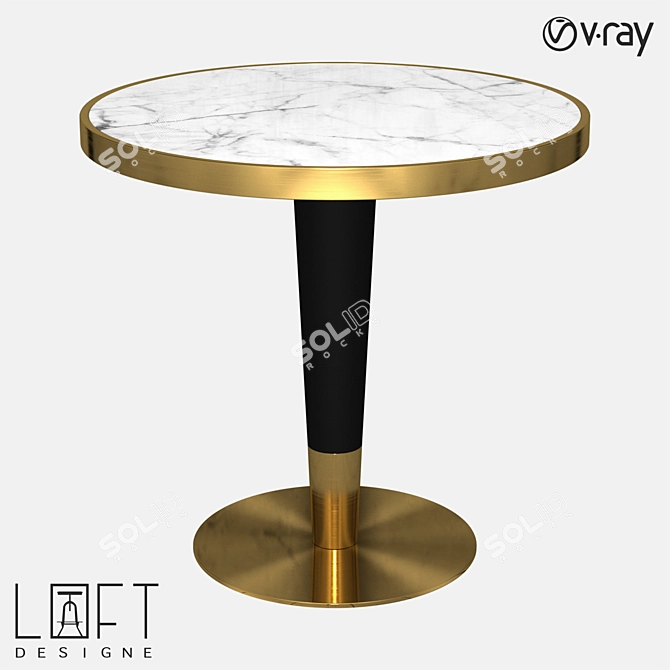  LoftDesign 60833 Round Wood/Metal Table 3D model image 1
