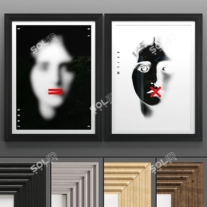 Title: Elegant Art Frame Set 576 3D model image 1