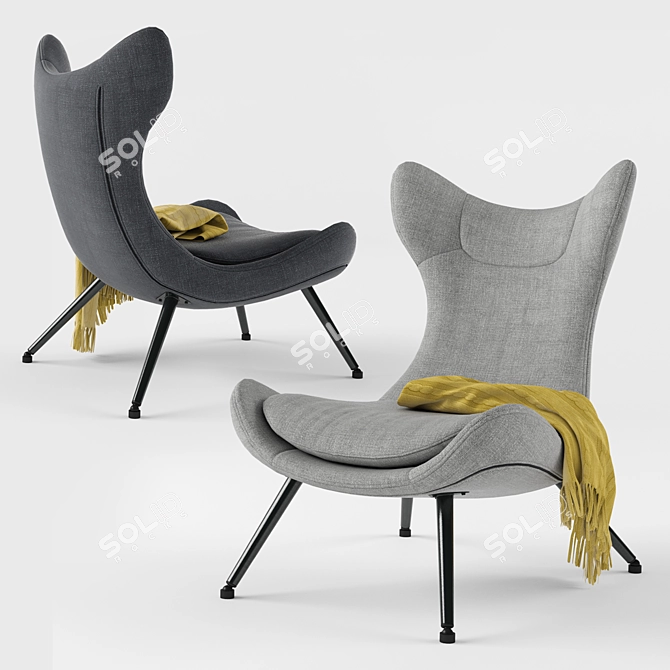 Modern Grey Armchair: JYSK DAMSHOLTE 3D model image 1