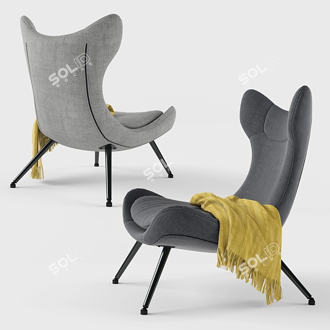 Modern Grey Armchair: JYSK DAMSHOLTE 3D model image 2