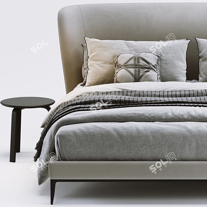 Poliform Gentleman Bed: Stylish Luxury Sleep 3D model image 2