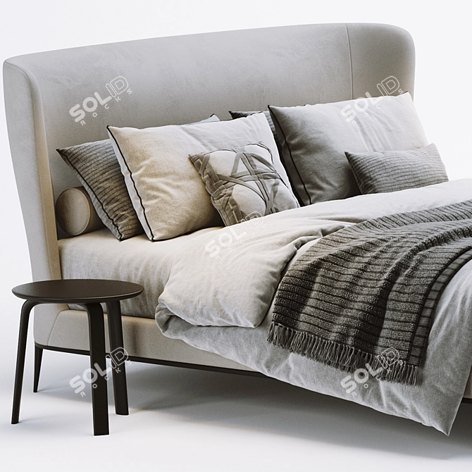 Poliform Gentleman Bed: Stylish Luxury Sleep 3D model image 3