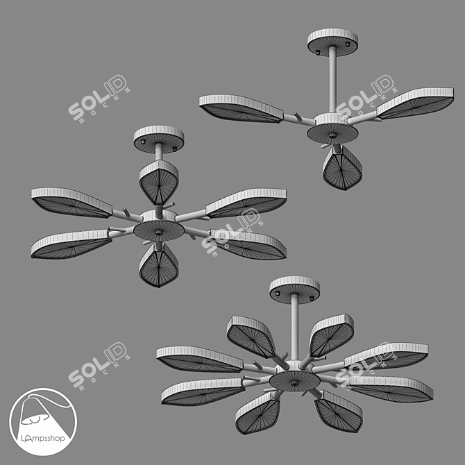 Nordic Tunes C Chandelier: Sleek Elegance & Eye-catching Style 3D model image 2