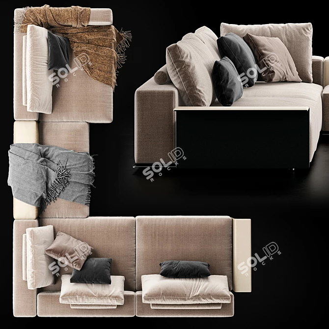 Modern Poliform Westside Sofa 3D model image 2